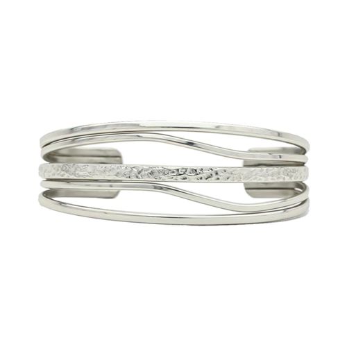 Silver Tide Cuff Bracelet w/Magnets #844